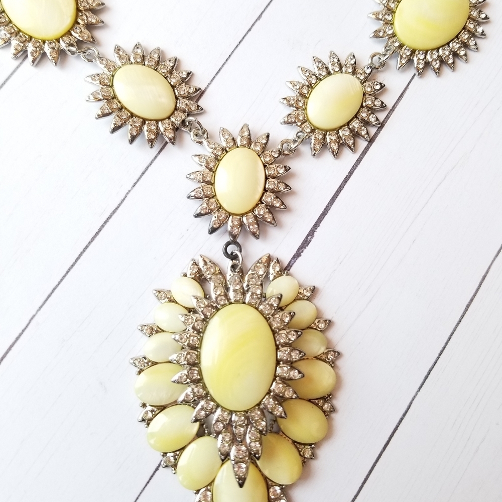 COPY - Genuine Yellow Shell and Rhinestone Necklace